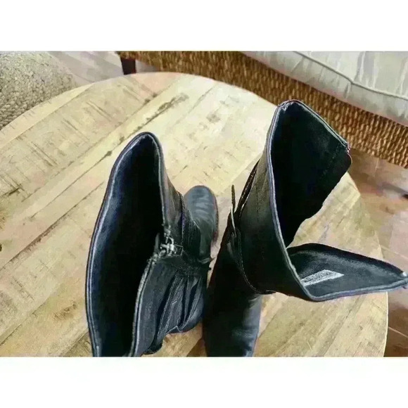 UGG Caroline High Heel Black Leather Side Zip Winter Boots Womens Size 6 - Picture 16 of 16